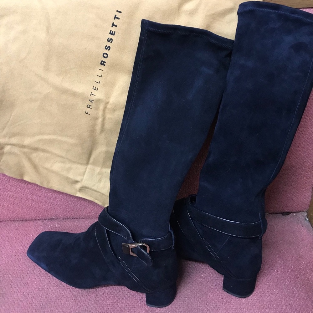 Fratelli Rossetti Navy Blue Boots in bag.